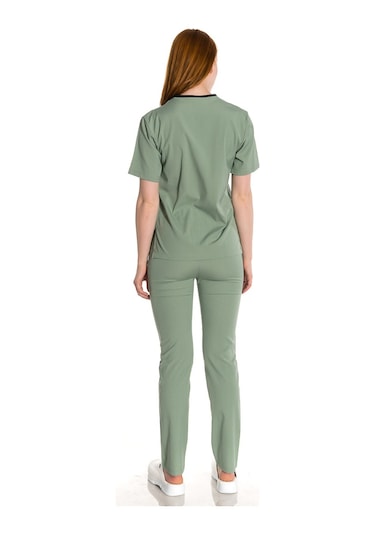 Unisex Likra Çağla Yeşili Scrubs