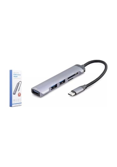 Hadron Hdx7039 Usb Hub Combo 5ın1 Usb Type-c Sd + Tf Card Gri