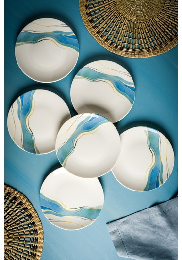 Breeze 6 Parça Porselen Pasta Seti 19 Cm