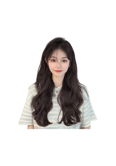 Kadınlar İçin Peruk Peruk Seti Uzun Üç Parçalı Büyük Dalgalı Net Kırmızı Yapay Saç Saç Uzatma Uzun Kıvırcık Saç Uzun Düz Saç Saç Uzatma