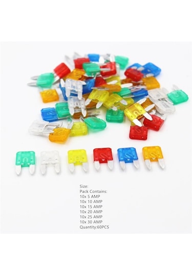 60 Adet Otomobil Küçük Takılabilir Sigorta Araba Sigortası 5a-30a 30