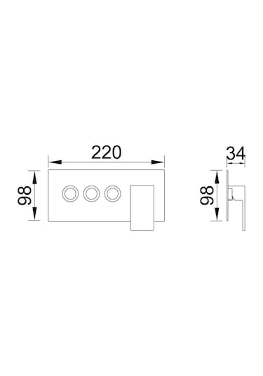 Fause Ankastre Banyo Bataryası Comfort 3 Yönlü Gold Kab103-3G Gold