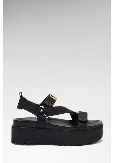 Guess Fetta Logo Kadın Sandalet Fljfttfal03 Siyah