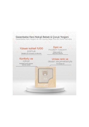 Gezenbebe Hero Nakışlı Bebek Ve Çocuk Yorganı 100x135