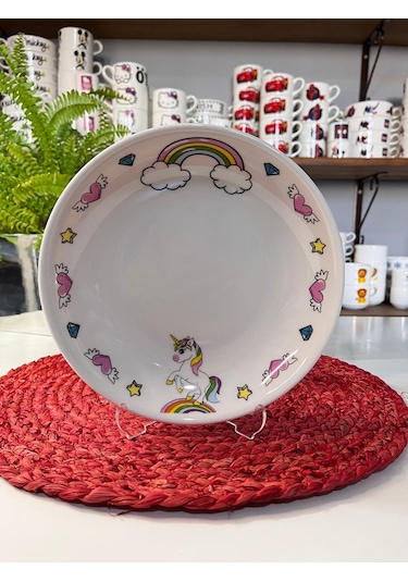 5 Parça Unıcorn Model Çocuk Bebek Yemek Takımı Beslenme Seti Çok Renkli