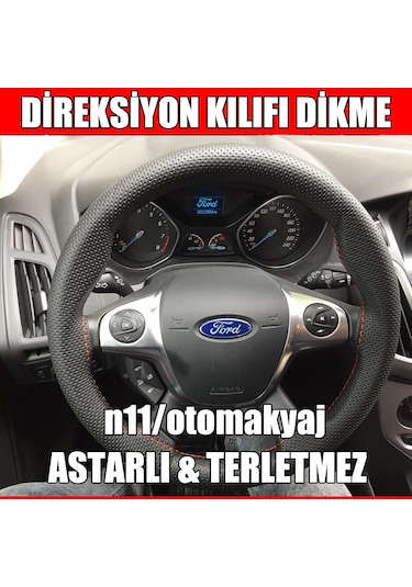 Ford B-Max 2013 – 2015 Direksiyon Kılıfı Siyah Dikme