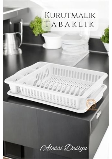 Modacar Bulaşık Durulama Sepeti Tabaklık Bulaşık Kurutmalık Beyaz Alessi