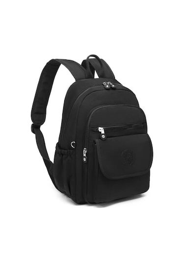 Orta Boy Kadın Sırt Çantası Krinkıl Kumaş -2022-1187 Siyah