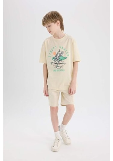 DeFacto Erkek Çocuk Beli Lastikli Kargo Cepli Şort B5868A825HSBG734