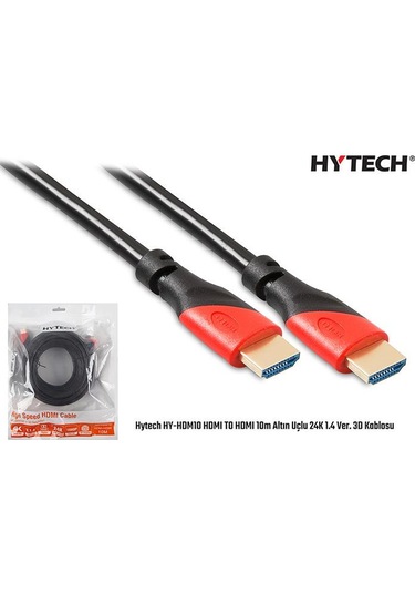 Hytech Hy-Hdm10 Hdmi To Hdmi 10M Altın Uçlu 24K 1.4 Ver. 3D Kablo