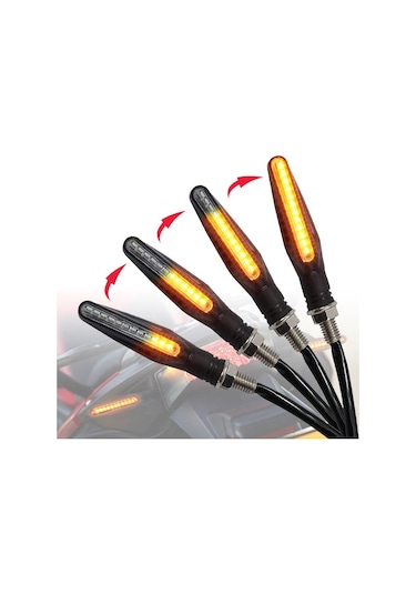 Motosiklet Kovboy Model Kayan Kırılmaz Led Sinyal 2 Adet
