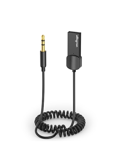 Voultage Bluetooth 5.4 Kablosuz 3.5 mm AUX Ses Alıcısı Adaptörü – USB Güçlü, Metal Gövde, Dahili Mikrofon, Eller Serbest