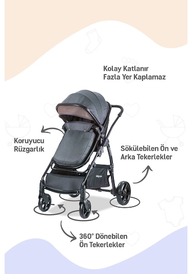 Bc 315 - Safari Pro Travel Sistem Bebek Arabası Siyah