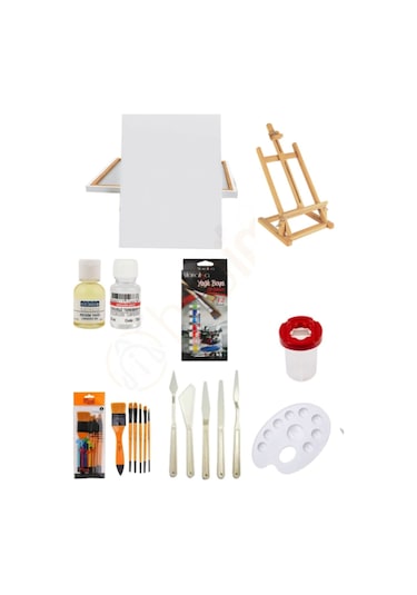 Masaüstü Şövale Yağlı Boya Seti 25x35 25x35-masaüstü Tuval Set