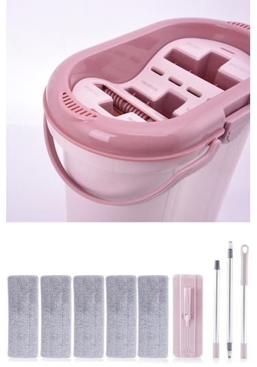 Flora Trio 3 Bölmeli Tablet Mop Temizlik Seti 14 L + 4 Adet Yedek Mikrofiber Bez