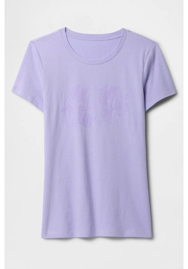 Gap V-ss Logo Classic Kadın Tişört Mor