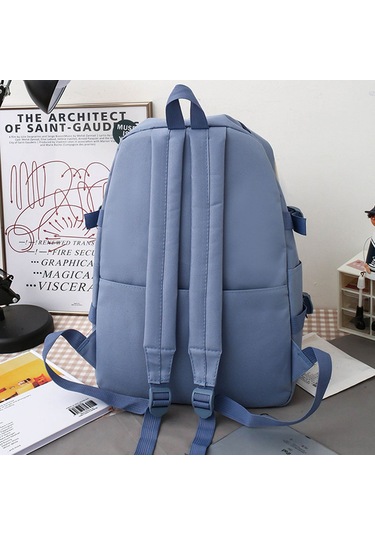 Jeehugo Öğrenci İçin Kumaş Çanta Seti - 5 Parça Sırt Çantası, El Çantası, Defter Çantası - Siyah - Büyük Kapasite Çok Renkli