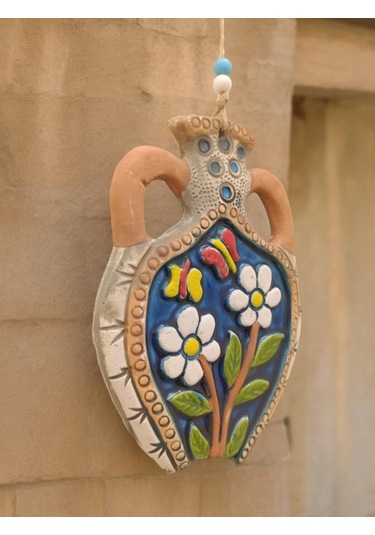 Seramik Amfora Dekoratif El İşi Duvar Süsü Nazarlık Küp