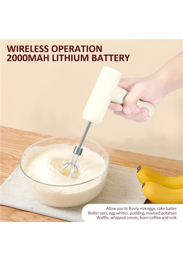 Jialan Elektrikli Akülü Çırpma 2000mah Usb Şarj Edilebilir El Beyaz