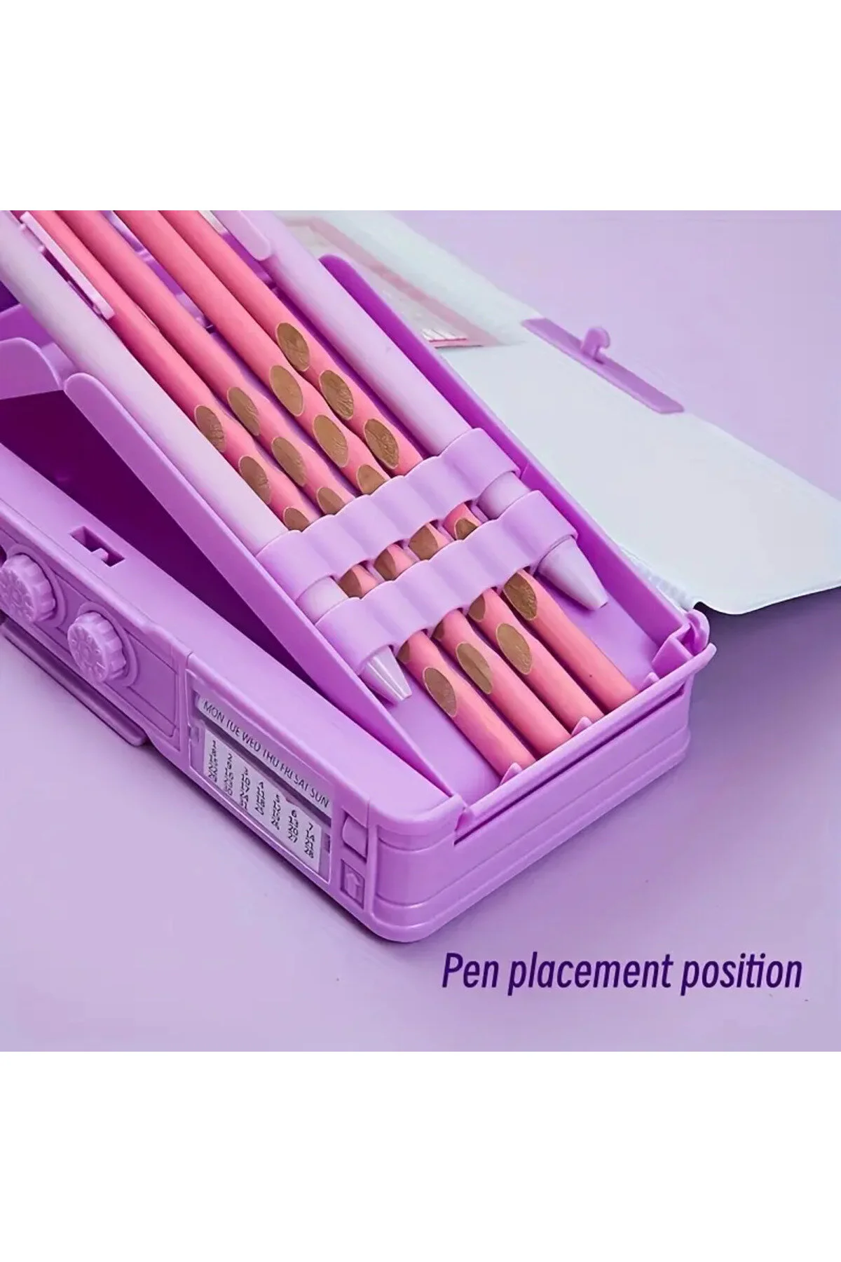 Şifreli Kilitli Dönüştürülebilir Mor Kalem Kutusu Çok Fonksiyonlu Güvenlik Kilidiyle Birlikte Mor