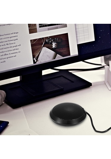 Maiyame 360 Derece Yönlü Masaüstü Mikrofon - 3.5mm Jaklı, Yüksek Hassasiyetli, 2m Kablo, Video Konferans & Kayıt İçin