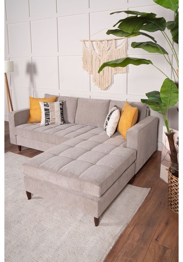 Moons Uzanmalı Köşe Takımı Sağ Sol Değiştirilebilir Bej