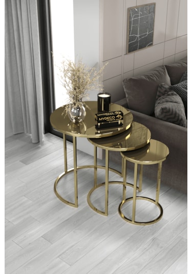 Çift Bacak C Orta & C Zigon Set Gold Kaplama Bronz Ayna Altın - Bronz