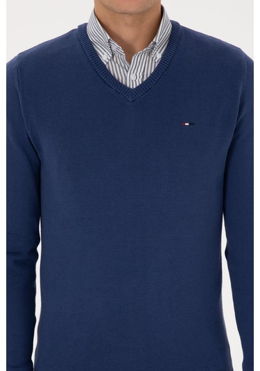 U.s. Polo Assn. Erkek İndigo Kazak /triko 50313668-vr028 Indigo