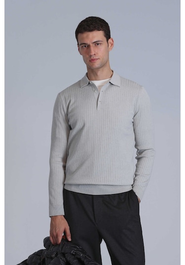 Lufian Erkek Kazak 112090127 Açık Gri Açık Gri