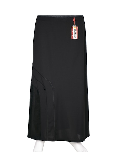 Hesna Kadın Lumina Kombin Ve Biye Detaylı Astarlı Lastikli Siyah Etek Siyah