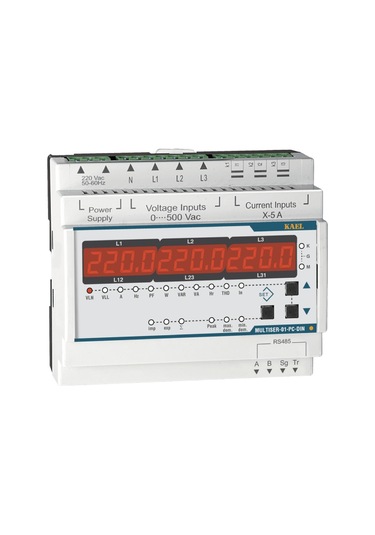 Kael Multiser-01-pc-dın - Multimetre - Şebeke Analizörü Led Ekran