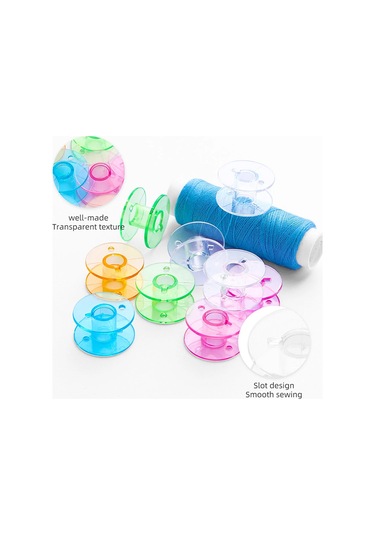 Plastik Şeffaf Renkli Dikiş Makinesi Makaralar Ev Dikiş Aracı Dikiş Makinesi Purple 10 Pcs