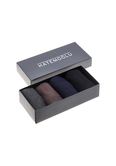 Bambu 4'lü Nefes Alabilen Kutulu Uzun Çorap Set Çok Renkli