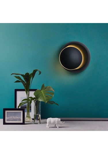 Monyee Led Duvar Lambası Modern Tasarım Siyah Renkli Isınak Işık Yatak Odası Salon Koridor Gece Lambası 5w Diğer