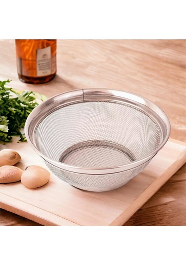 Paslanmaz Çelik Kulpsuz Süzgeç 26 Cm Paslanmaz Pirinç Süzgeci, Paslanmaz Çelik Mutfak Süzgeci Royaleks-suz26