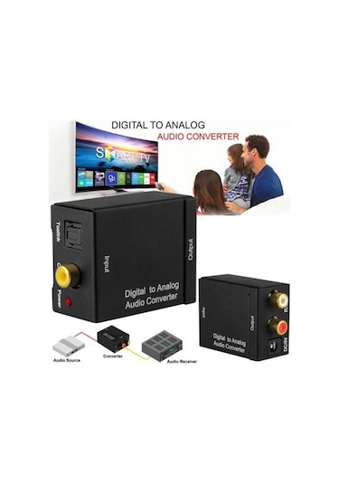 Wozlo Dijital to Analog Stereo RCA Optik Ses Çevirici Dönüştürücü