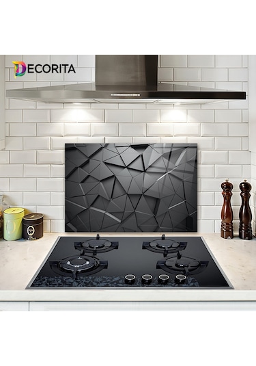 Decorita Antrasit Kristal | Cam Ocak Arkası Koruyucu |40cm x 60cm
