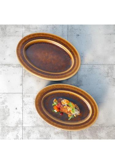 Güral Porselen Valeron 2 Adet 29 Cm Kayık Tabak Reaktif Saura 137 Diğer