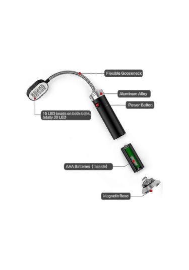 Barbekü Izgara Lambası Manyetik Tabanlı Süper Parlak Led Bar Çok Renkli