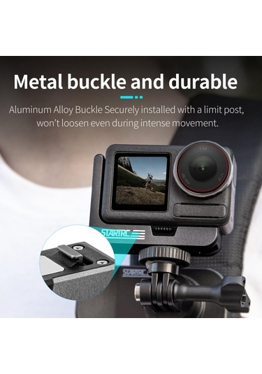 Djı Osmo Action 5 Pro / 4/3 Startrc L-şekilli Manyetik Hızlı Bırakma Braketi İçin Siyah