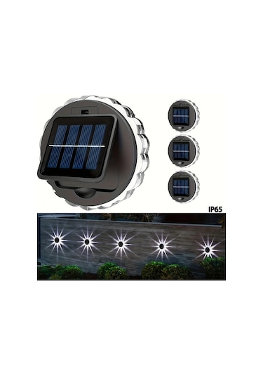 Xuweiwei 4 Adet Güneş Enerjili Sıcak Işık Açık Duvar Lambası Ip65 6led Dekoratif Aydınlatma Bahçe Veranda Sıcak Işık