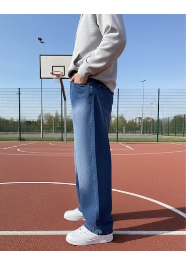 St.poll Baggy Jeans Pantolon Mavi