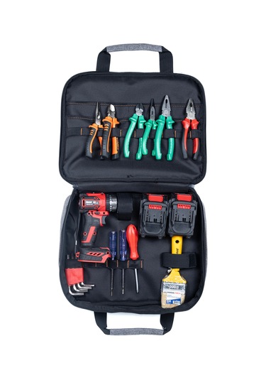 Elektronikçi Takım Çantası Çok Gözlü, Su Geçirmez, Dayanıklı Omuz Askılı Alet Çantası