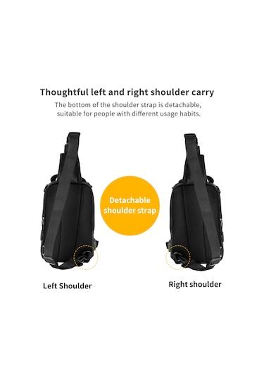 Mufunye Erkek Usb Şarjlı Sırt Çantası, Su Geçirmez Nylon, Çoklu Cep Ve Taşıma Seçenekleri, Spor Ve Seyahat İçin Siyah Siyah