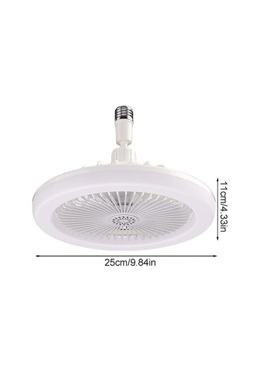 Vkemall Led Işıklı Tavan Fanı, Sessiz Motorlu, 3 Renk Işık Ayarı, Hız Kontrol Ve Zamanlayıcı - 2合1 Fonksiyonlu Ev Ve Café Kullanıma Uygun Beyaz