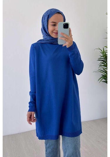 Basic Merserize Tunik - Saks Mavi Saks Mavi