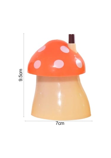 Turuncu Basın Tasarım Otomatik Kürdan Tutucu Toz Geçirmez Büyük Kapasiteli Yaratıcı Mantar Şekilli Masa Kürdan Saklama Kutusu Ev İçin