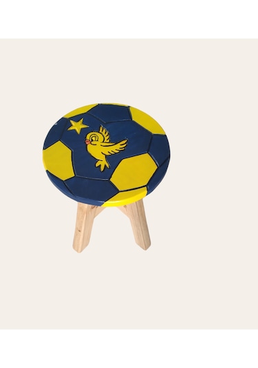 Fenerbahçe Fanatik El Yapımı Ahşap Çocuk Taburesi