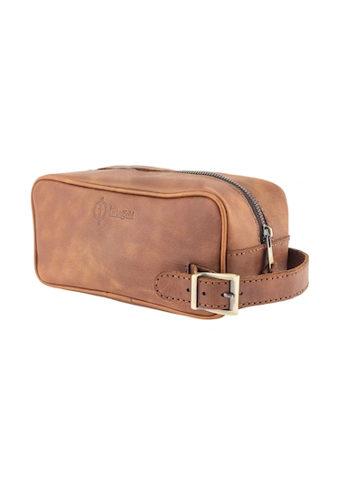 Twingold İsme Özel Dopp Kit Kişisel Bakım Ve Seyahat Çantası - %100 Rainbow Deri - Ac14004 - Kahverengi Kahverengi