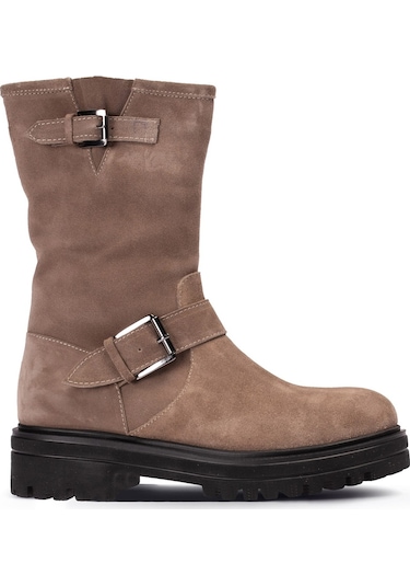 Deery Hakiki Süet Vizon Rengi Kadın Bot Vizon (539893406) Vizon